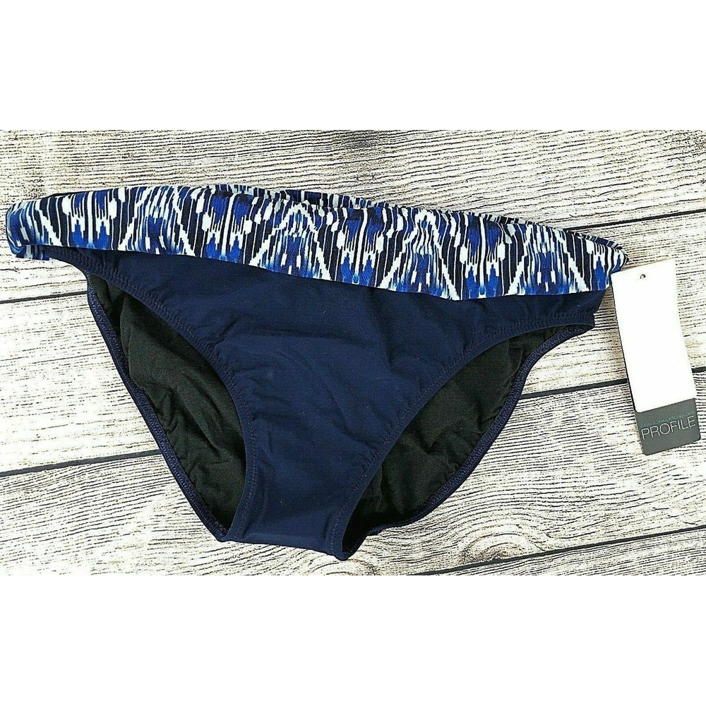 Profile By Gottex Bikini Swimsuit Bottoms Women's Size 12 Navy NEW